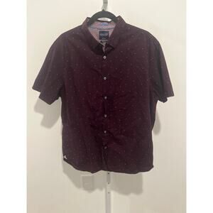 Denim & Flower Ricky Singh PLUM Button Up Shirt With White Dot